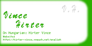 vince hirter business card